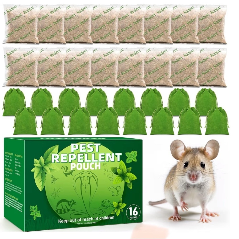 16 Pack Peppermint Oil Rodent Repellent PouchesPowerful Mice Plant-Based (021)